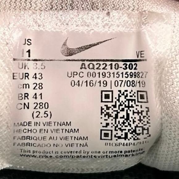 Nike‎ Air Zoom Pegasus 36 Running Sneaker Shoes Ocean Cube Blue Women's Size 11 - Picture 7 of 8